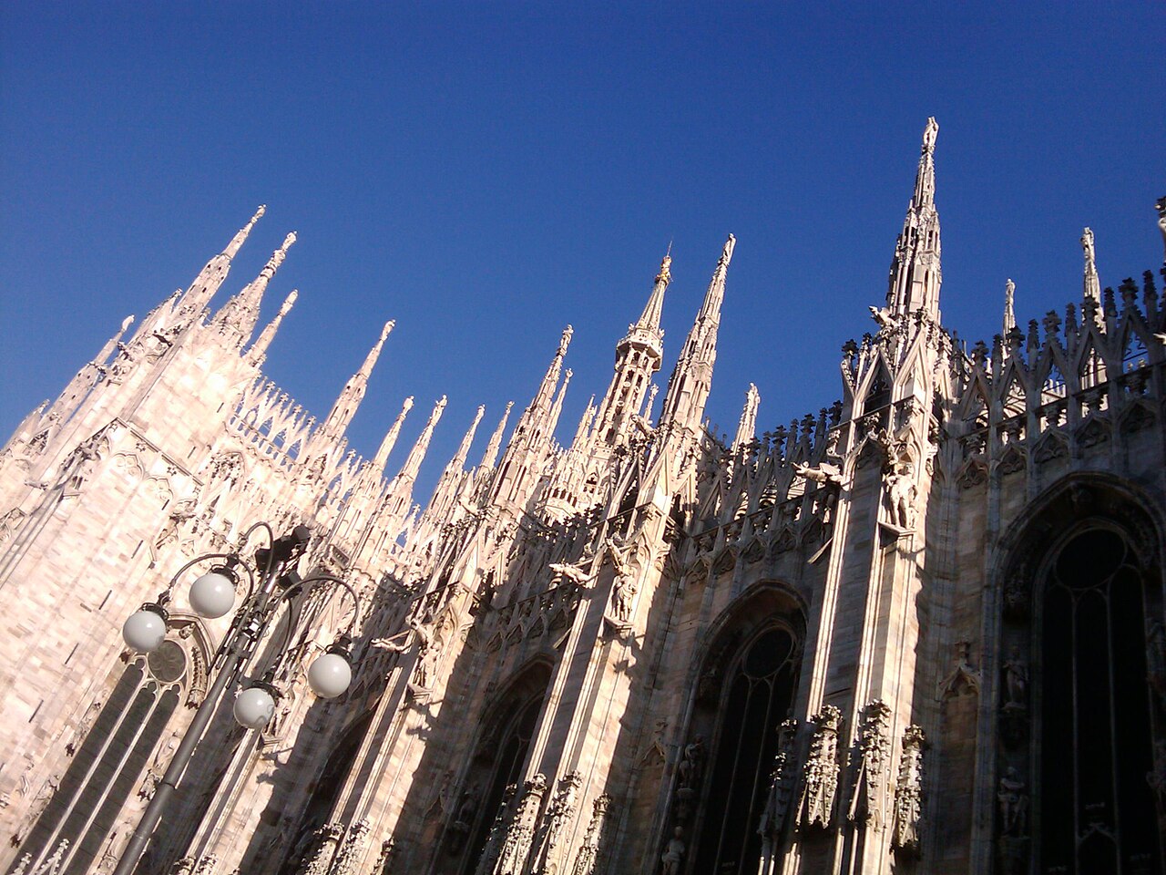 The ornate façade of Milan Cathedral